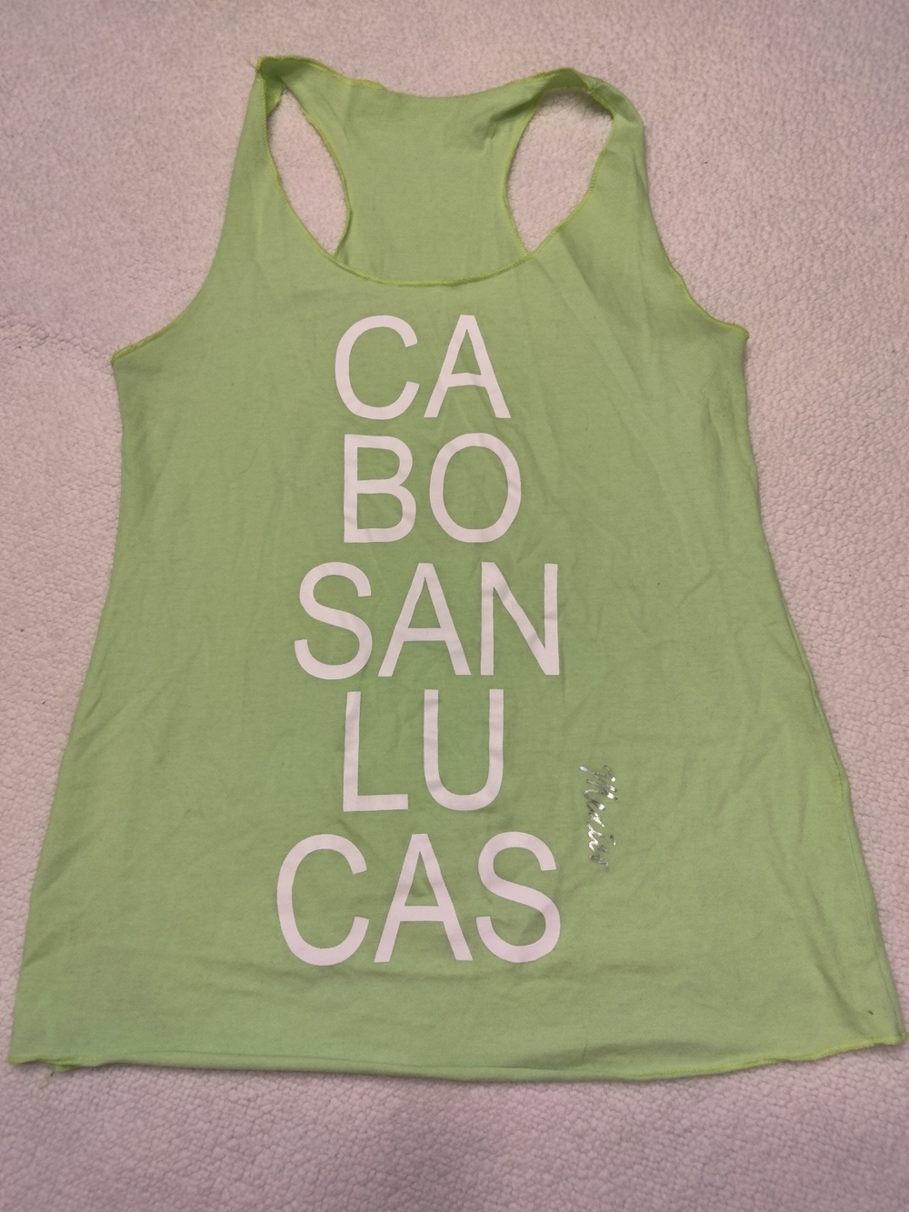 CABO SAN LUCAS Green Racerback Tank Top